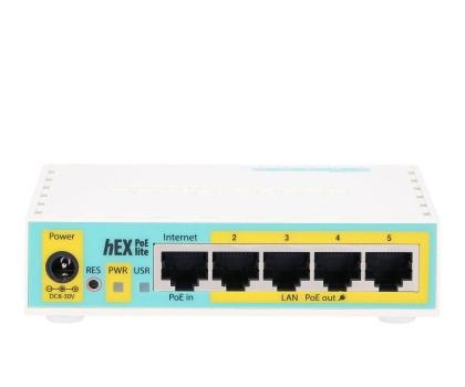 Router MIKROTIK hEX PoE lite RB750UP-R2 (1xWAN 4xLAN) 4xPoE RB750UPR2 Passive PoE